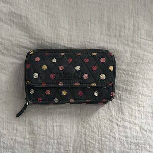 Vera Bradley double zip polka dot wallet